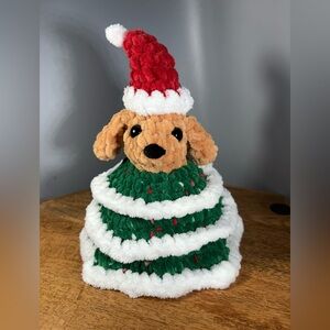 Christmas Santa Dog Crochet Plushie
